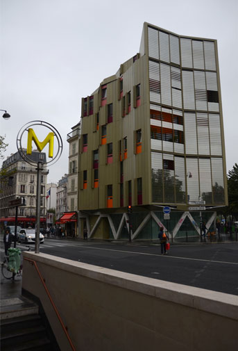 Metro and contemporary building, Paris.