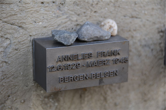 Anne Frank memorial, The Ancient Jewish Cemetery - Batton Street, Frankfurt.