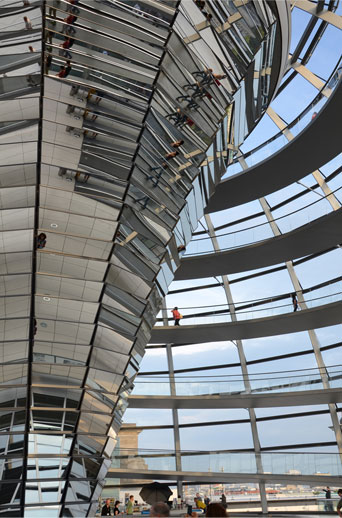 Reichstag building dome, 1999, Berlin. Sir Norman Foster, architect.